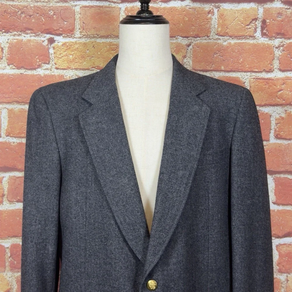Neil Martin for The Broadway Vintage 1990's 100% Wool Sport Coat‎ Gray 44L Gold